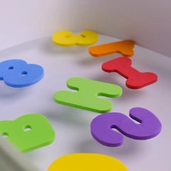 Juguetes de baño de espuma de bebé de ciudad de bañera impresos coloridos (letra y número) juguetes de baño para niños pequeños aprender letras números