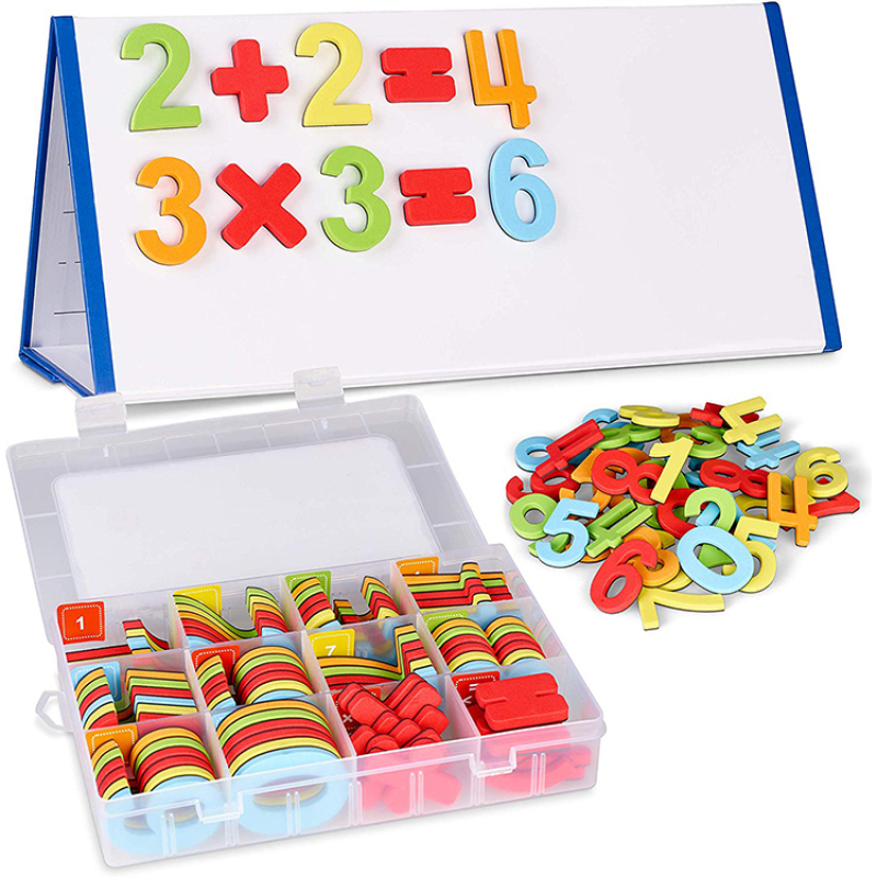 Small foldable kids double sided magnetic  dry eraser whiteboard with magnetic alphabet letters and numbers set