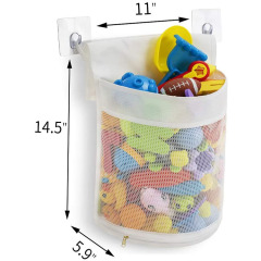 Умный сетчатый органайзер для игрушек на молнии на молнии, сумка для хранения, несколько способов повесить очень большое отверстие, держатель для игрушек для ванной