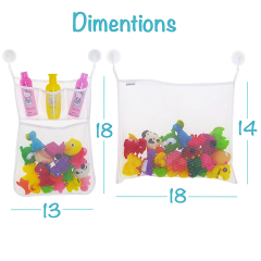 2 x сетчатый органайзер для игрушек для ванной, набор аксессуаров для детского душа с 6 всасывающими крючками