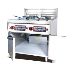 Digital Type Industrial Stainless Steel Electric 2 Tank Potato French Fries Fryer (4-Basket) with Timer (28L/Tank)