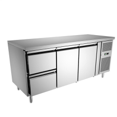 Коммерческий горизонтальный шкаф ящика холодильника с воздушным охлаждением из нержавеющей стали Холодильная настольная консоль