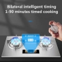 HM-8026 Bilateral Intelligent Timing Gas Stove Stainless Steel Fire Stove Household Liquefied Natural Gas Cooker