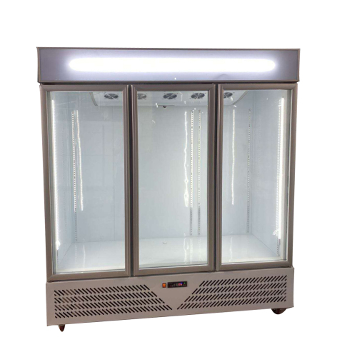 1880mm White / Black 3 Glass Door Commercial Glass Fridge Vertical Chiller Refrigerator Display Drink Showcase fan cooling