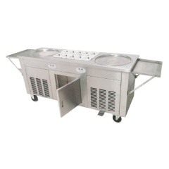 2 Pans 10 Topping Top Quality CE Ice Pan Machine Roller Machine For Ice Cream Makers