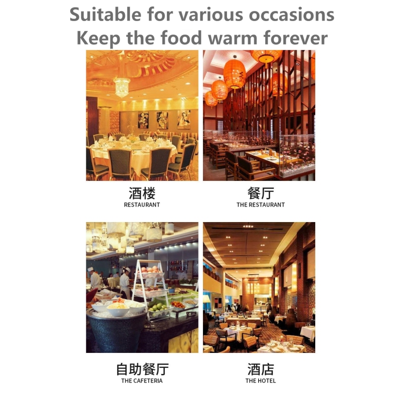 Buffet Food Warmer Set Cafeteria Heating Board Desktop Food Insulation Board Food Insulation Lamp Glass Ceramic