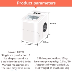 Commercial 15kg Ice Maker Household Automatic Small Dormitory Student Round Ice Mini Ice Cube Makers