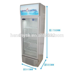 Коммерческая вертикальная морозильная камера с одной стеклянной дверью, витрина для напитков, холодильник