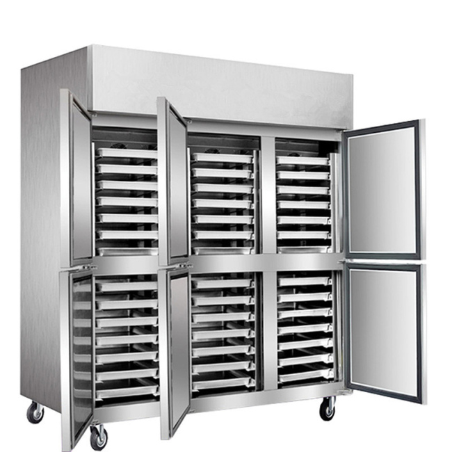 -18~-22 42 trays Stainless Steel Commercial Refrigerator Kitchen Fan Cooling Pizza dough Tray Cabinet Industrial Freezer