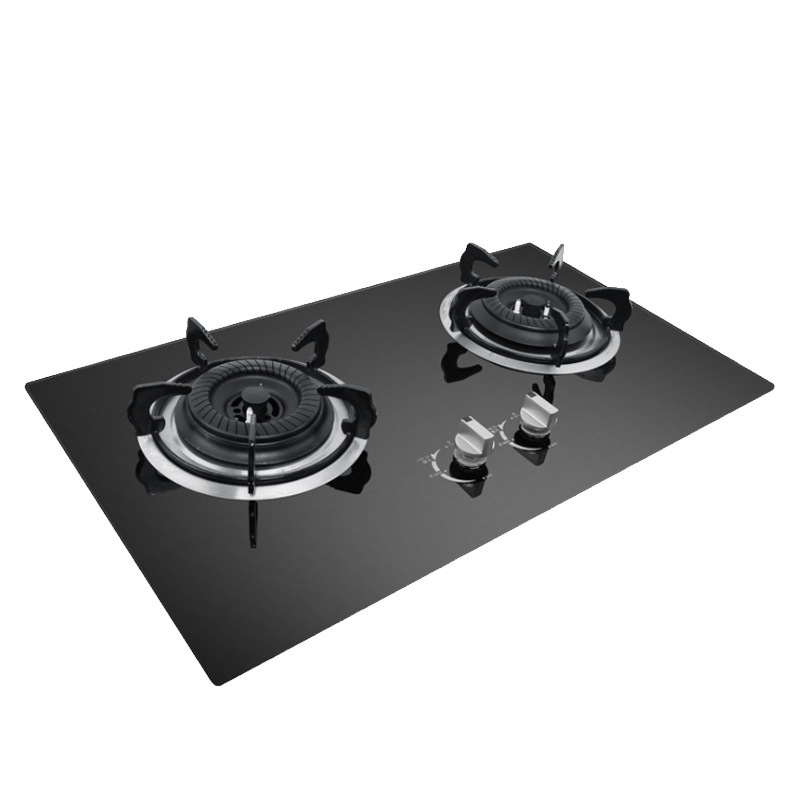 Lpg Ng Spot Wholesale Fierce Fire Double Gas Stoves With Steel Cover And Plate For Glass Household Kitchen Gas Cooker Range
