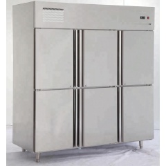 -5 ~ -18C Высокое качество с вентиляторным охлаждением Вертикальный коммерческий 6-дверный компрессор с морозильной камерой Кухонный охладитель Холодильник Замороженный шкаф