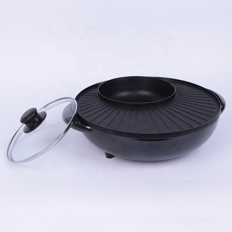 Household Food Warmer Smokeless Rinse Pan Electric Grill 2 in 1 Cooker Electric Bbq Grill With Hot Pot Restaurant Equipment