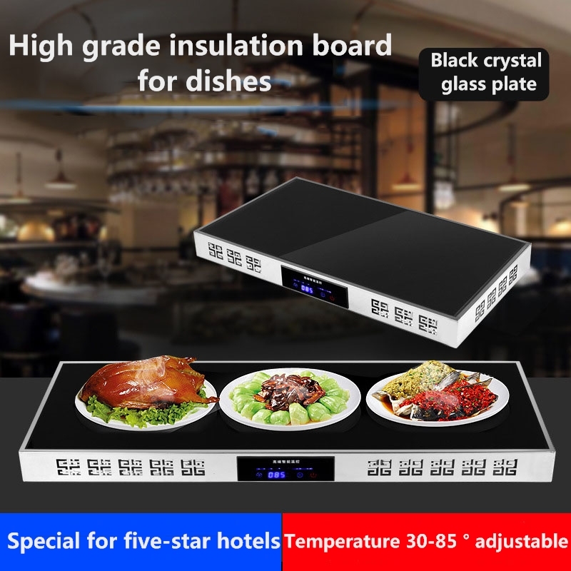 Buffet Food Warmer Set Cafeteria Heating Board Desktop Food Insulation Board Food Insulation Lamp Glass Ceramic