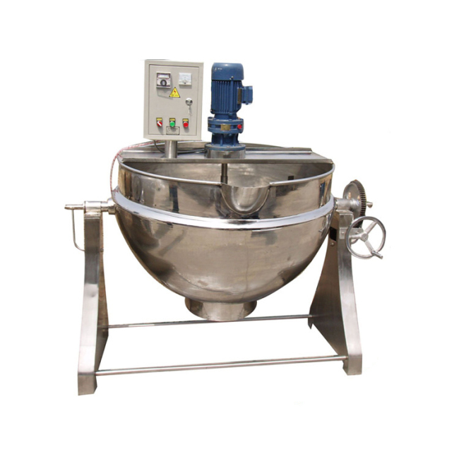 2020 on Sale 50L Industrial Electric Marmita Oil Jacketed Cooking Pot Steamer Kettle Gas Cooking Pot with Mixer