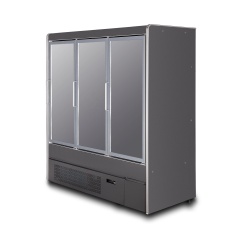 Black Color 4 Door Supermarket Freezer Fan Cooling Fridge Refrigerator For Drinks Vegetables