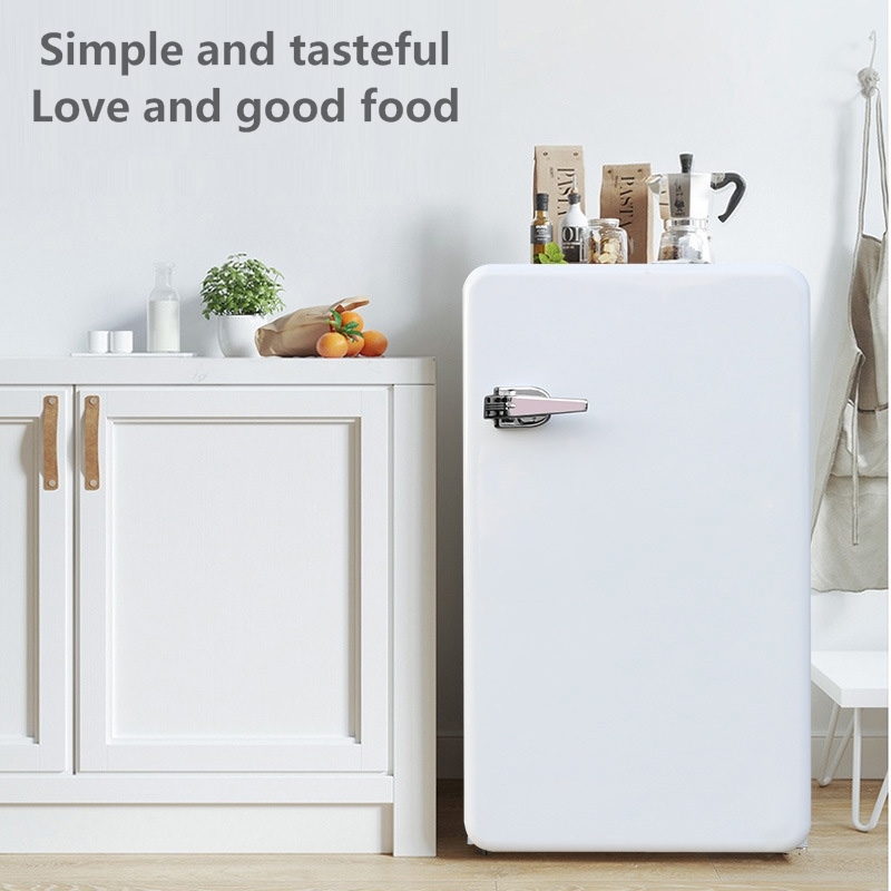 92L Single Door Retro Refrigerator Small Size Fridge Household Student Dormitory Color Circular Door Refrigerator Wine Cabinet