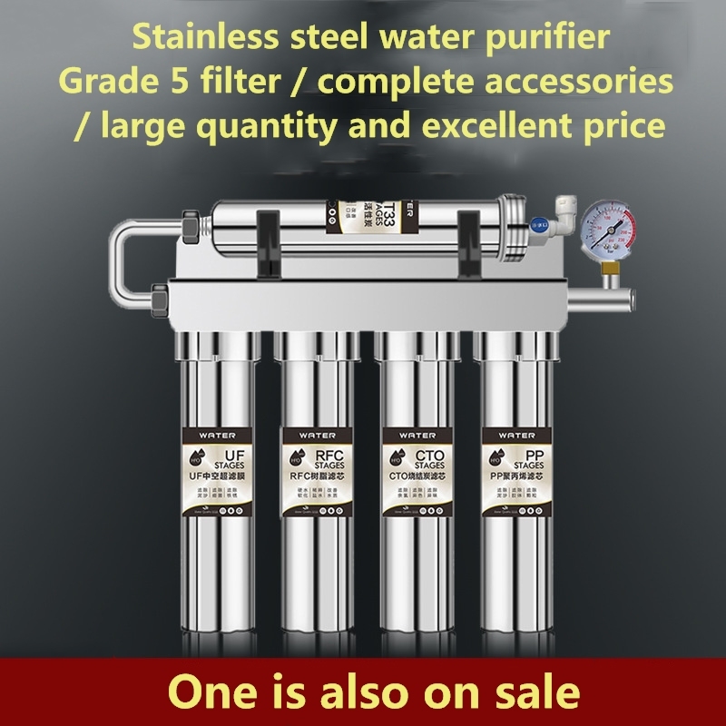 Household 304 Stainless Steel Water Purifier Machine Kitchen Five Stage Ultrafiltration Water Purifier New Faucet Pre Filter
