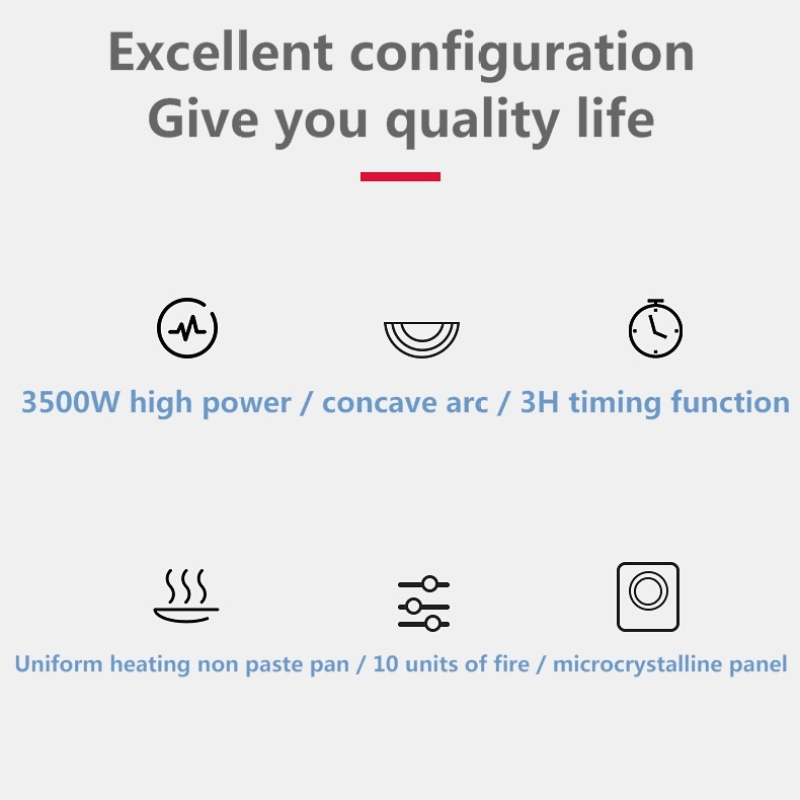 3500w High Power Induction Cooker Electric Household Big Cooker Restaurant Hot Pot Fried Concave Electromagnetic Furnace Stove