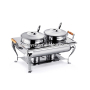 IS-GS-0182B Stainless Steel Buffet Furnace Doub-Soup Stove, Electric or Alcohol Heating Cooking Furnace