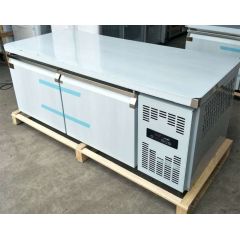 -15 degrees Commercial Stainless Steel 2 Doors Freezer Work Bench Counter