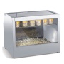 IS-OY-HO828 Luxurious Uniform Heating Stainless Steel Popcorn Glass Food Warmer Display Showcase