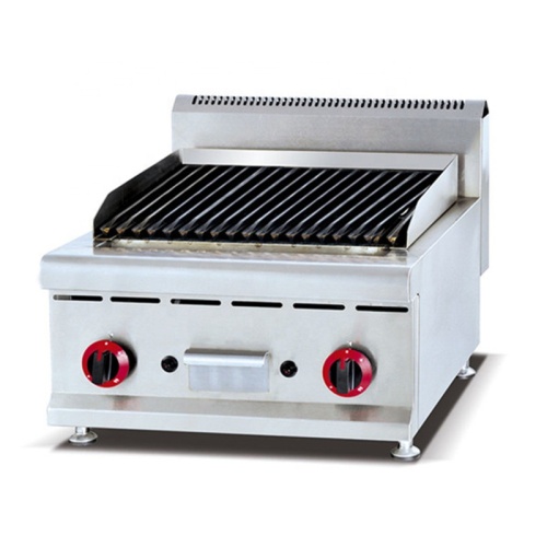 GB-589 Stainless Steel Counter Top Gas Lava Rock Grill Griddles