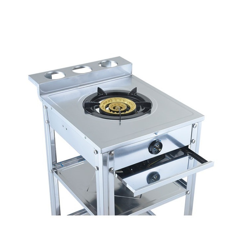Commercial Gas Range Portable Wok Cooker LPG Catering Burner Single Stove With Storage Hole Vertical Gas Stove Large Firepower
