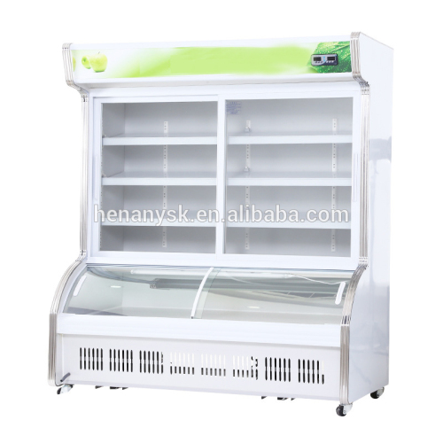 Glass Door Freezer Refrigerator Combined Machine  Fruits and Vegetables Supermarkets Fridge