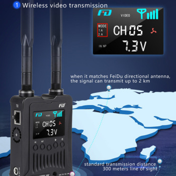Vloggears FWT-300Pro Wireless wired Video Transmitter Receiver 300m 4K Video Transmission System