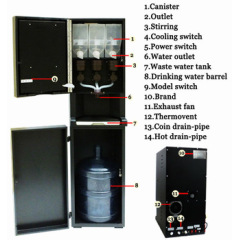 3 Hot and 3 Cold Flavors Automatic Instant Coffee Vending Machine