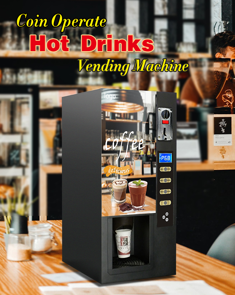 Commercial Hot Coffee Tea Coin Operated Commercial Automatic