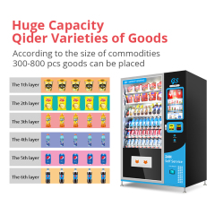 GS Cold Drinks Big Touch Screen Spring Type Drink Snack Vending Machine Support Custom