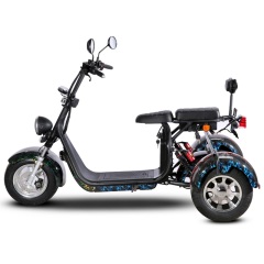 Электрический мотоцикл 1500 Вт для трехколесного электродвигателя для взрослых с 10-дюймовыми шинами, мощность автомобильного аккумулятора 60 В-20 Ач