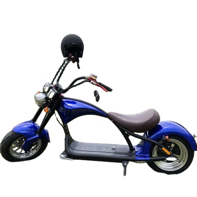 Scooter eléctrico para adultos de motocicleta eléctrica de ciudad de 2000 W con neumático delantero de 14 pulgadas y neumático trasero de 12 pulgadas citycoco 60V-20AH