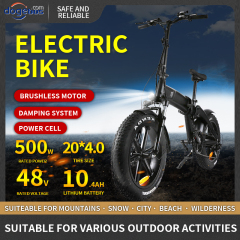 Bicicleta eléctrica plegable X1 de 500 W con batería de litio extraíble de 48 V y 10.4 A y neumático de 20 pulgadas Bicicleta de montaña para nieve de 40 KM/H