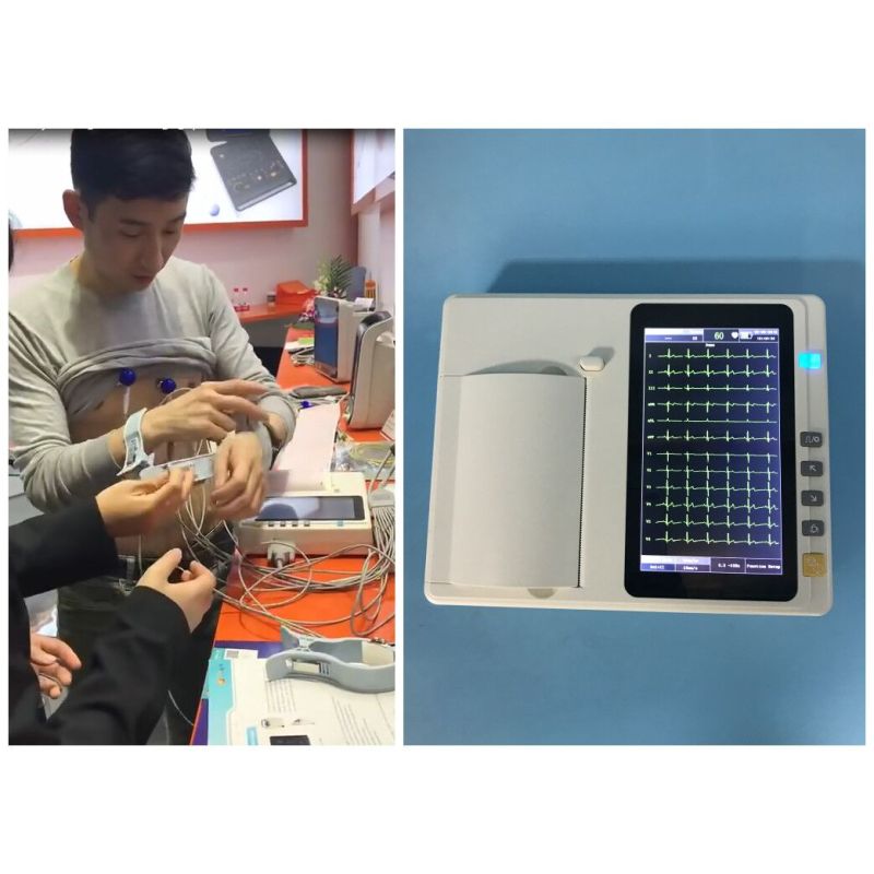 Portable Machine Digital 3 Channel 12 Lead USB WiFi ECG Machine EKG Monitor