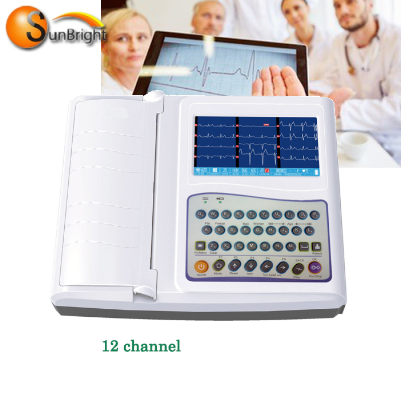 دقة عالية الأداء نوعية جيدة 6 قنوات آلة محمولة تخطيط القلب الطبي