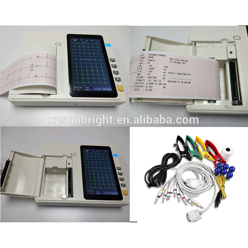 Portable Machine Digital 3 Channel 12 Lead USB WiFi ECG Machine EKG Monitor