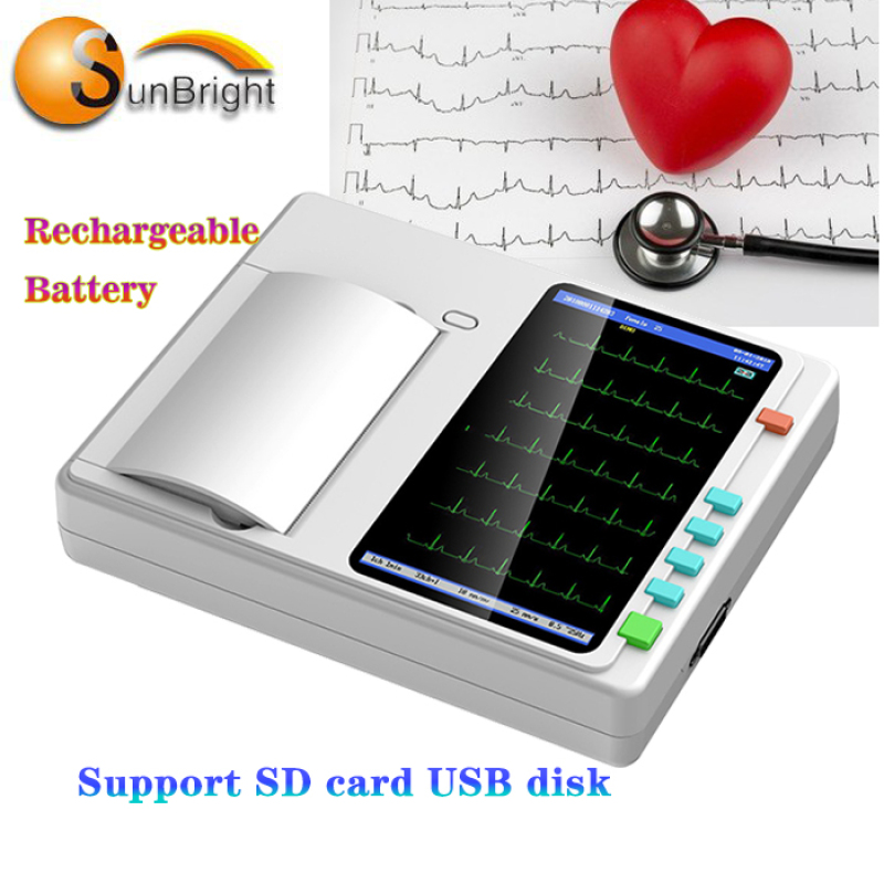 Portable 3 Channel Resting Digital icu electrocardiograph ECG/EKG