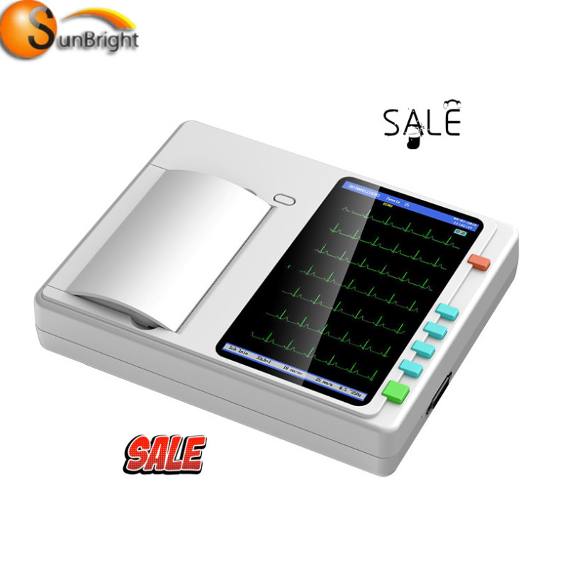Portable 6 Channel Resting Digital ECG/Electrocardiogram Machine/EKG