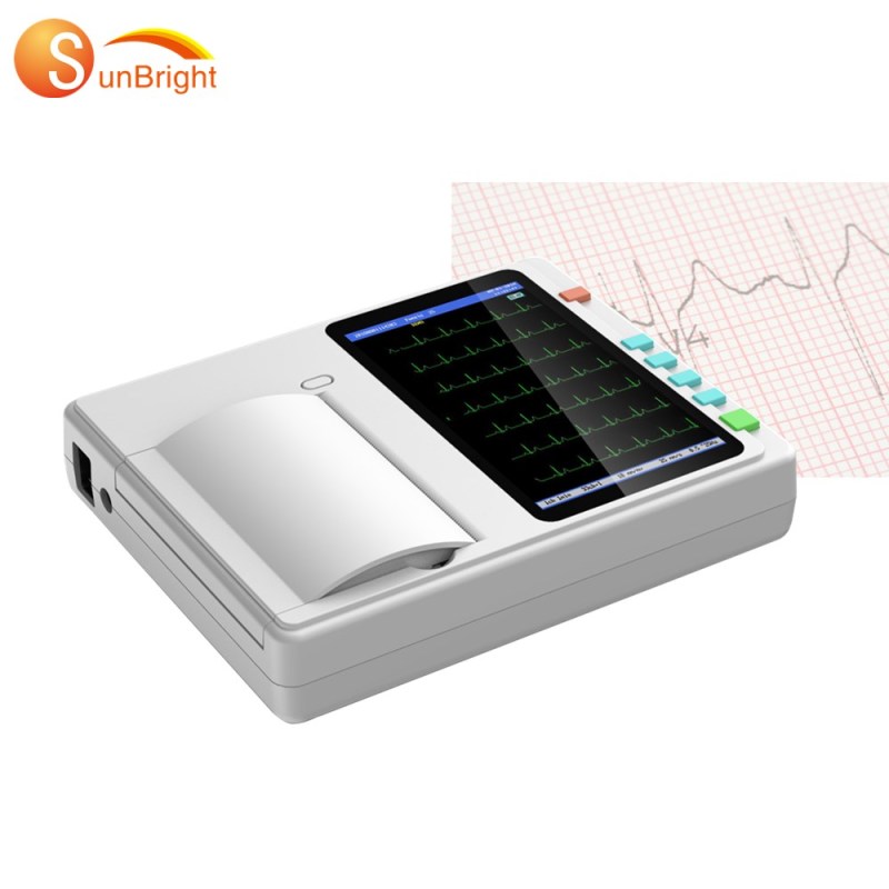 2021 أحدث مخطط كهربائي للقلب ECG ECG 12 يؤدي 3 قنوات ECG / EKG آلة
