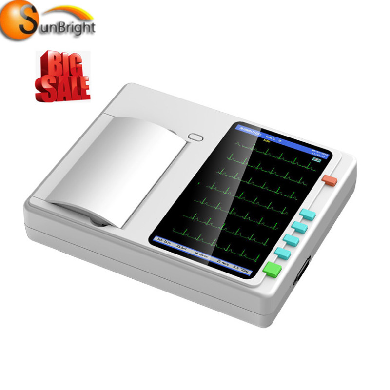 Medical Equipment Portable ECG Machine Digital 6 Channel USB Port ECG Monitor 3 lead ECG