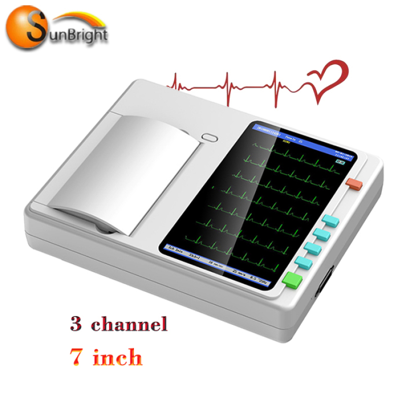 Hohe qualität günstige preis tragbare medizinische 3 kanal tragbare ecg ekg elektrokardiogramm temperatur
