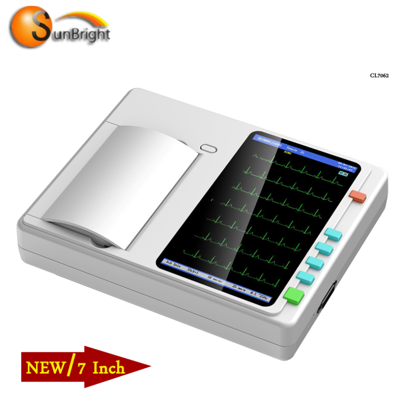 Medical ECG machine 12 leads 6 channel color ECG
