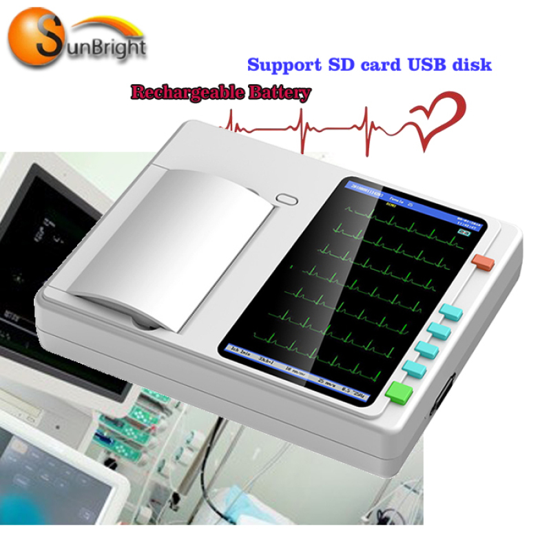 medical ECG support trolleys electrocardiograph cheap ECG machine 6 channel manufacturers