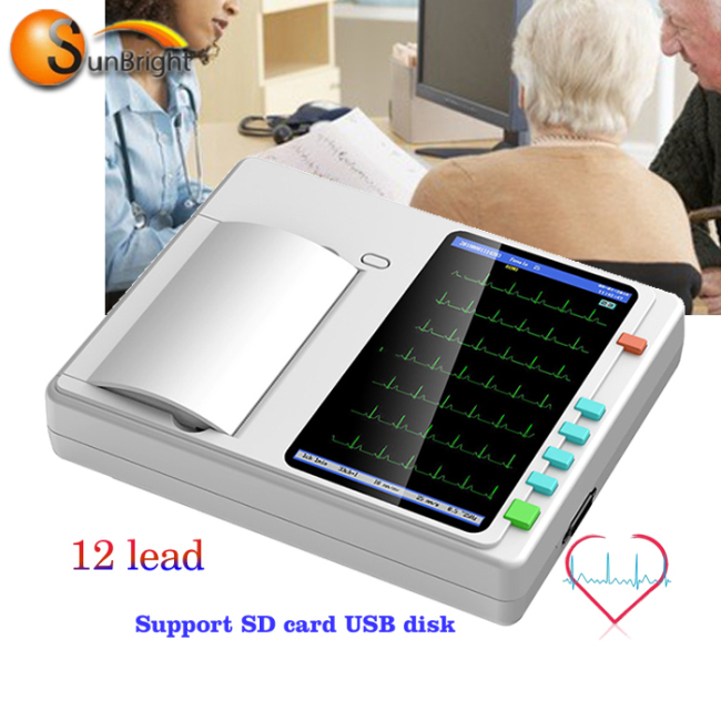 12 lead ecg 7 inch touch screen 3 channels ecg machine portable cheap price