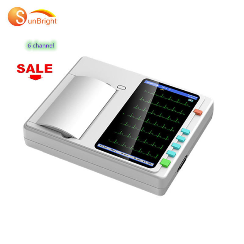 Factory price 12 leads 6 channels ECG EKG machine builtin printer electrocardiograph ecg machine