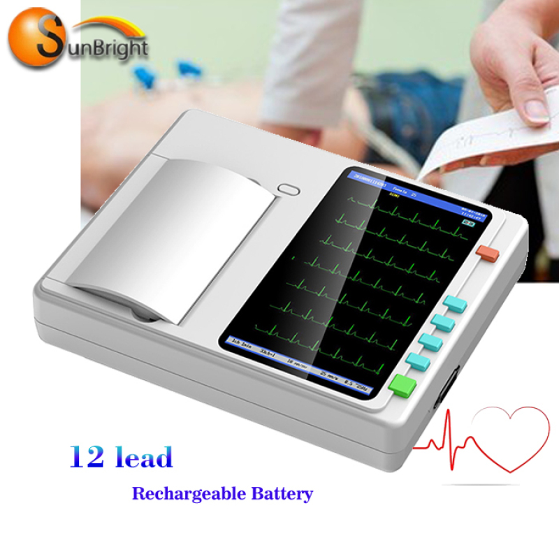 High resolution 3 Channel Digital ECG Machine with ecg machine printer