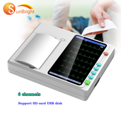 User friendly 7 inch Touch Screen 6 channel cheap price ECG machine