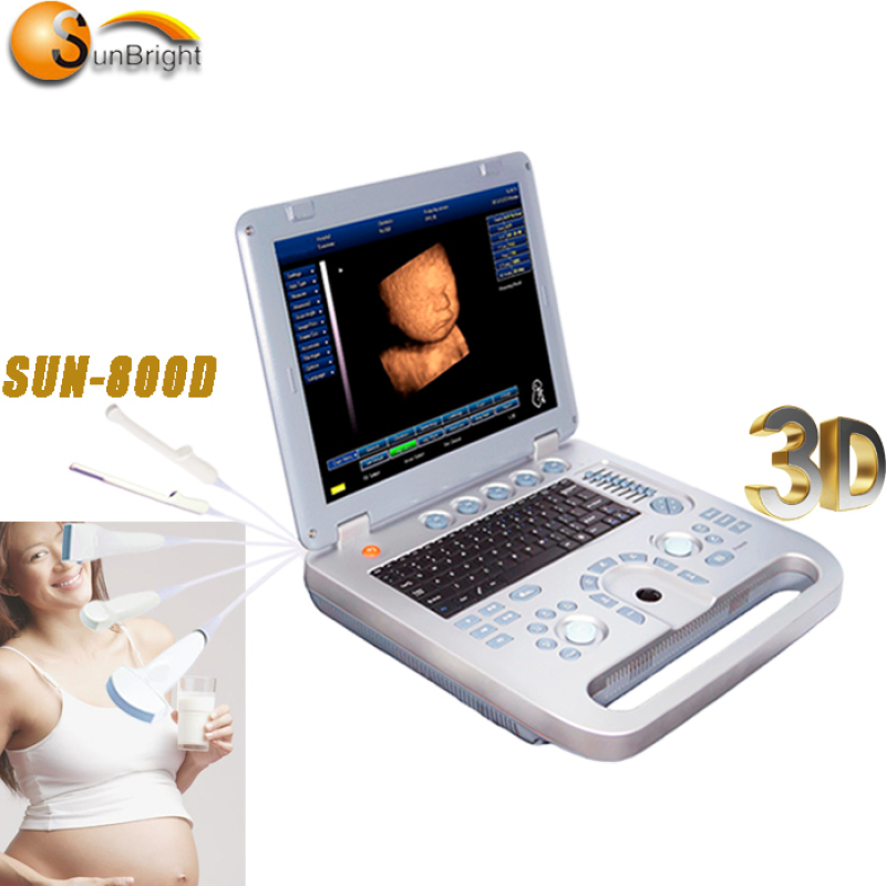 Portable 3d 4d ultrasound cardiac laptop multi-language color doppler ultrasound machine